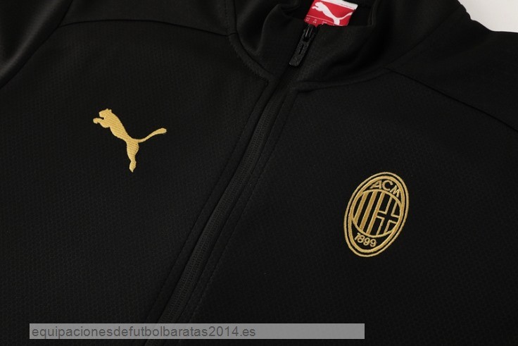 Nuevo Conjunto Completo Ropa Deportiva Con Cremallera Larga AC Milan 24/25 Negro Rojo Baratas